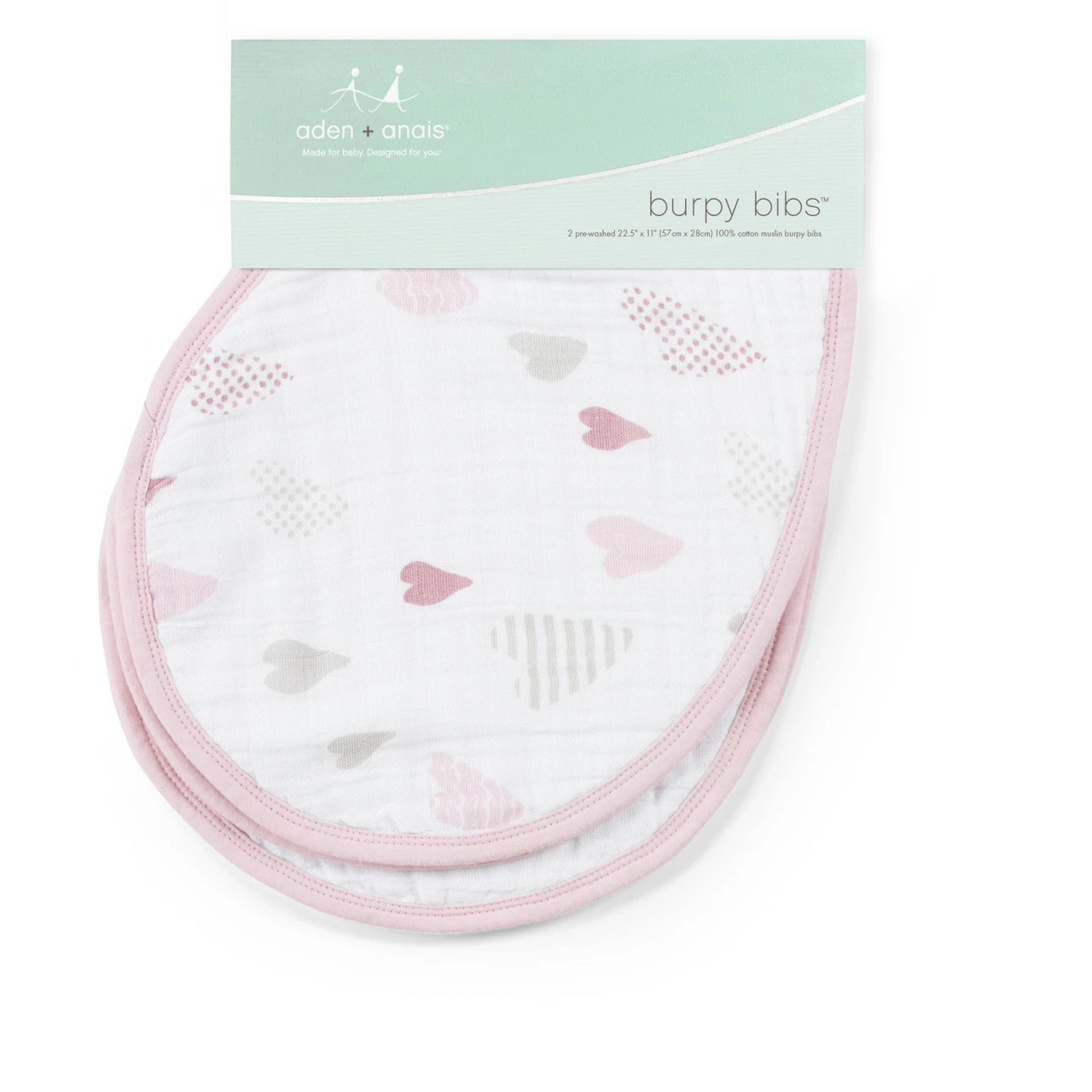 Aden Anais Heart Breaker 2-Pack Classic Burpy Bibs - Image 2