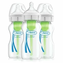 Dr Browns 270 ML Wideneck Feeding Bottle Lv 1 Teat 3 Pack