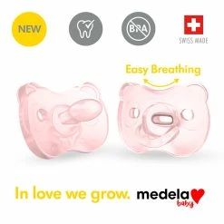 Medela Soother Steribox Silicone Duo Pink 6-18 Months