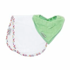 Silly Billyz Shoulder Bib/Bandana Set - Mint Pansy