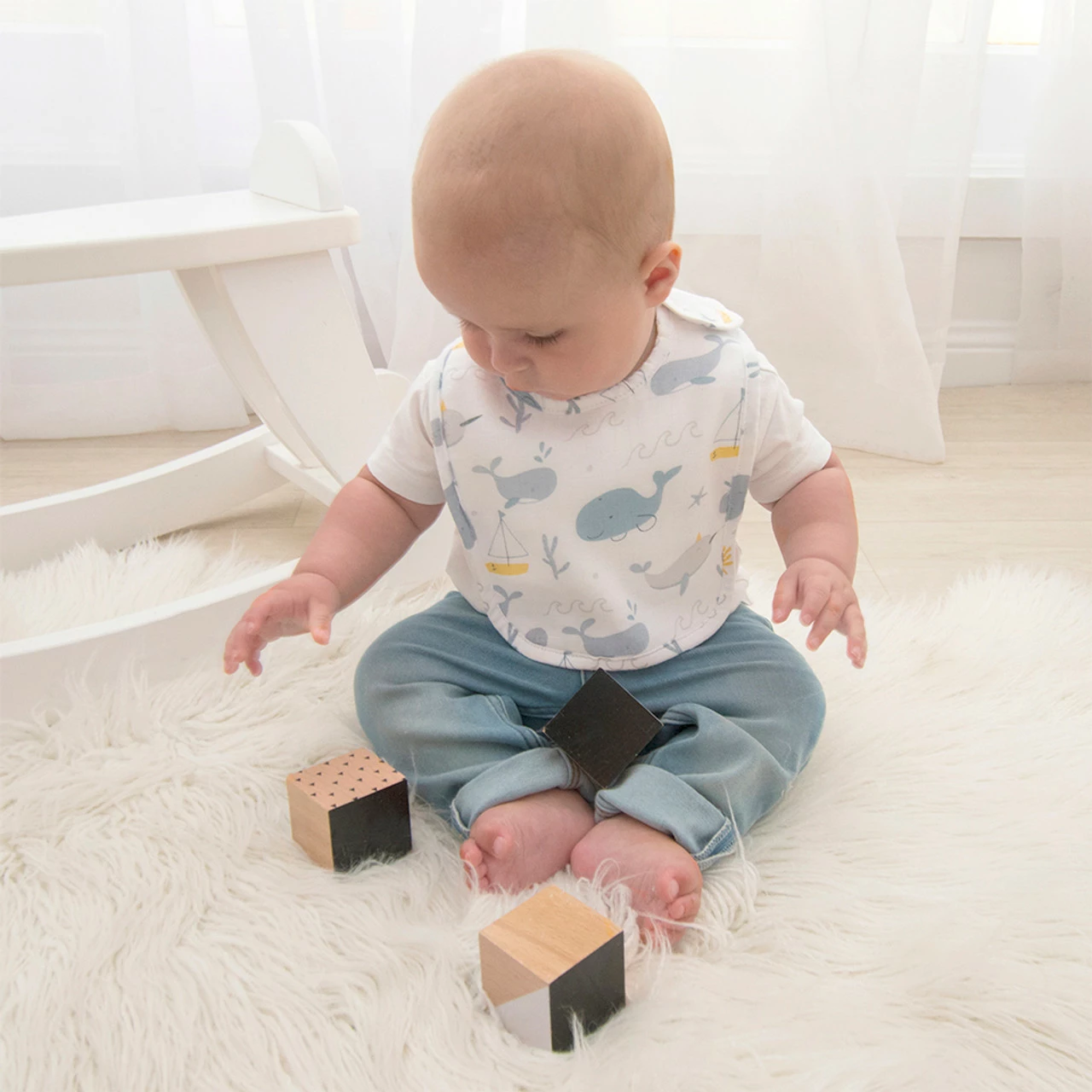 2 Pack Muslin Bibs Whale Of A Time - Image 3