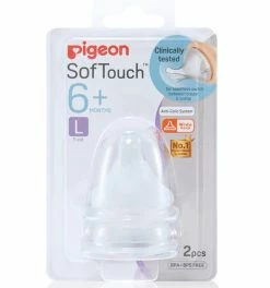 Pigeon Softouch Peristaltic Plus Teat L 6 Months Plus 2pcs