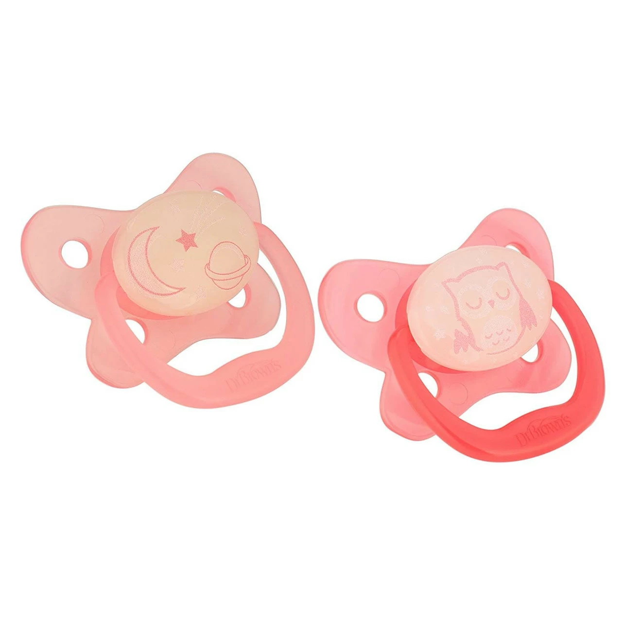 Dr Browns Glow In The Dark Pacifier Stage 2 Pink 2 Pack - Image 3