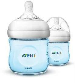 Avent Natural Feeding Bottle 125Ml Blue 2Pk