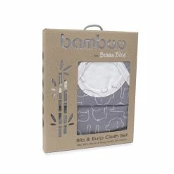 Bubba Blue Ash Grey Safari Bamboo Bib & Burp Pad