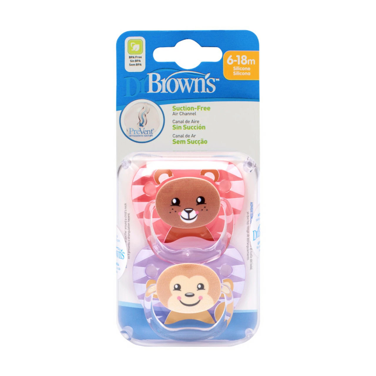 Dr Browns Prevent Shield Pacifier Stage 2 Girl 2 Pack - Image 2
