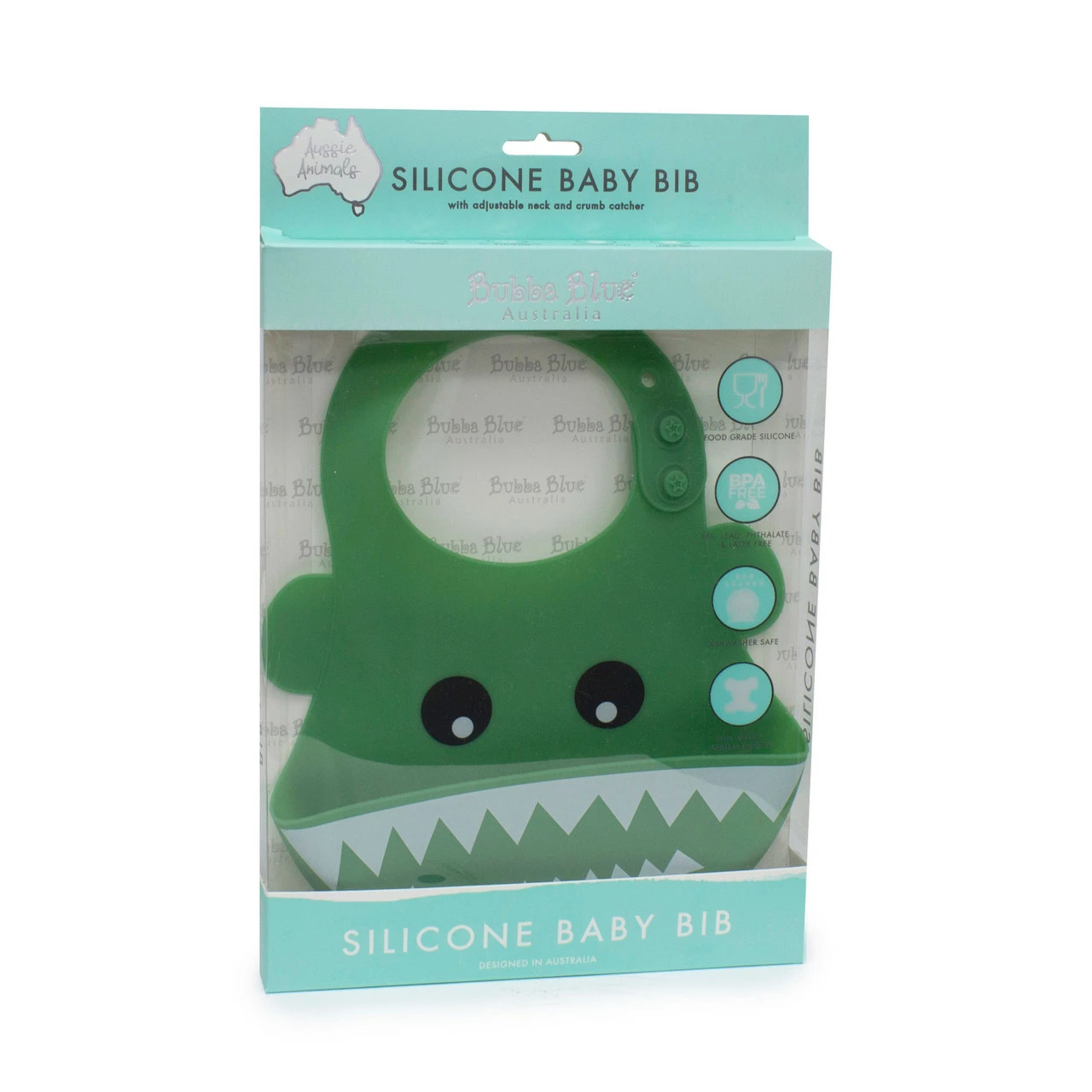 Bubba Blue Crocodile Silicone Bib - Image 3