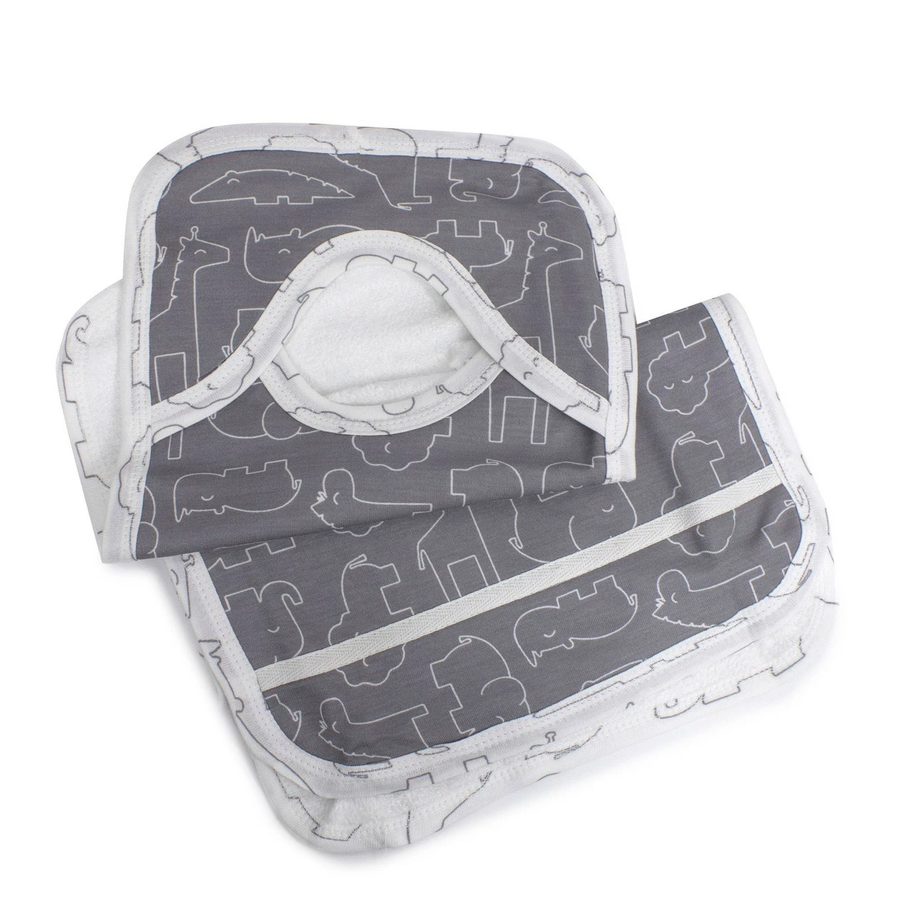 Bubba Blue Ash Grey Safari Bamboo Bib & Burp Pad - Image 2