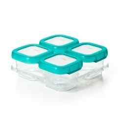 OXO Tot Baby Blocks Freezer Storage Container Set 4oz Teal